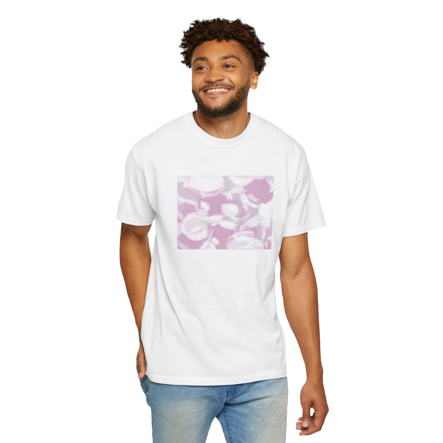 Unisex T-Shirt with Abstract Pink Design